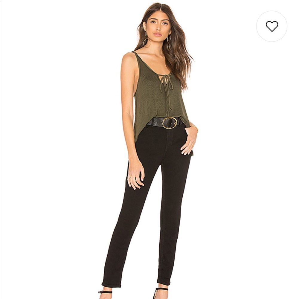 Free People High Rise Long and Lean Jean in Black